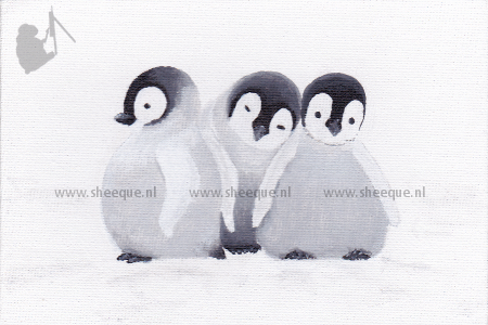 kunst kaart hoopje pinguin